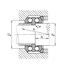 推力深溝球軸承 54210, 根據(jù) DIN 711/ISO 104 標(biāo)準(zhǔn)的主要尺寸，雙向，帶球面軸承座圈，可分離