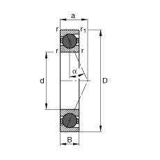 主軸軸承 HCB71906-E-T-P4S, 調(diào)節(jié)，成對或單元安裝，接觸角 α = 25°，陶瓷球，限制公差