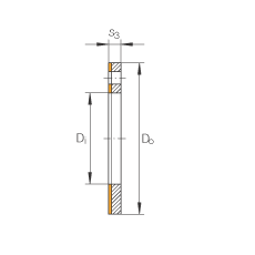 推力墊圈 EGW52-E40, 推力墊圈，免維護(hù)，帶鋼襯